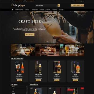 DRINKS, ALCOHOLS, LIQUORS, WHISKES, BEER - Prestashop 1.7 store template